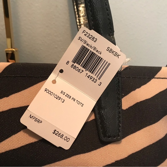 Coach Zebra Print Tote Bag - Black and Beige - Picture 4 of 7